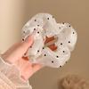 Scrunchie Floral Fresco e Simples para Mulheres, Elástico de Cabelo com Renda e Laço, Acessório de Cabelo com Estampa Estilo Ballet para Venda no Atacado