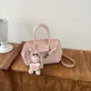 Otoño 2026 Nueva Moda Estilo Dulce Simple Bolso Kelly con Patrón de Lichi Bolso de Mano para Mujer Estilo Coreano Bolso de Hombro Único para el Trabajo