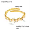 Anillo de Rueda de la Fortuna de Acero Inoxidable con Circonita y Diamantes, Chapado en Oro Real de 18 Quilates, Anillo Personalizado Colorido para Dedo Índice