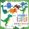 Amazon Transfronteiriça Decorativo Madeira DIY Pintado à Mão Dinossauro Lasca de Madeira Grafite Conjunto de Artesanato Infantil