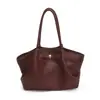 Bolsa tote grande de couro macio estilo minimalista, novo modelo de comércio exterior, bolsa de ombro para o dia a dia, atacado