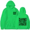 Sudadera con capucha de código QR divertida, Sudadera gruesa de invierno divertida de broma