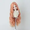 Peluca para Muñeca BJD Color Multicolor Opcional Flequillo Largo Ola de Agua Cabello Largo Rizado de 3/4/6 Puntos Seda de Alta Temperatura Cabello en Blanco