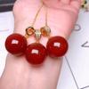 Colgante de Ágata Roja Natural, Colgante de Cuenta Redonda de Ágata Roja del Sur Helada, Color Rojo Rico, Artículo Popular para Transmisión en Vivo, Venta al por Mayor de Fábrica