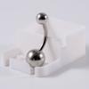 Piercing de Umbigo em Aço Inoxidável Turquesa, Escama de Peixe Colorida, Argola de Umbigo com Bola de Pérola, Botão de Umbigo em Bola de Diamante de Opala Acrílica