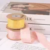 Cinta Impresa de Trazo Unilateral Lazo Hecho a Mano DIY Adorno para la Cabeza Borde de Envoltura de Ropa Flor para Ramo de Flores Banda para Envoltura de Regalos de Repostería