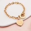 Pulsera de Acero Titanio con Hebilla OT de Amor a la Moda Grabado con Letras en Forma de Corazón Acero Inoxidable Pulsera Versátil Diseño Nicho Joyería para Mujer