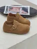 Sapatos femininos slip-on estilo Birkenstock com solas grossas internas que aumentam a altura, novos mocassins casuais antiderrapantes do outono de 2026