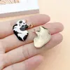 Colgante de aleación de gato acostado de dibujos animados con goteo de aceite, Amuleto de gato lindo multicolor, Accesorios para pulseras, collares, joyería DIY