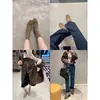 Zapatos de ballet para mujer estilo mismo de Uva Mamá, tacón oculto de 4 cm, puntera cuadrada, Mary Janes con tira cruzada, lazo, zapatos de un solo color de boca poco profunda