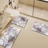 Alfombrilla de inodoro en forma de U fácil de limpiar, alfombrilla de suelo de mármol absorbente de lujo de tierra de diatomeas para baño, a prueba de salpicaduras, juego de tres piezas resistente a la suciedad