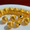 Prata Antiga S925 Banhada a Ouro 4mm Brilhantes Olho de Gato Contas Douradas Contas Soltas Pequenas Contas Redondas Escovadas Contas de Transferência Acessórios para Pulseira DIY