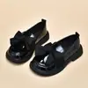 Zapatos para Niñas Suela Suave Zapatos Pequeños de Cuero Primavera y Otoño 2024 Nuevos Zapatos Individuales de Princesa con Lazo Zapatos Mocasines de Charol Negro