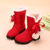 Botas de Neve para Meninas Inverno 2026 Novo Estilo Coreano Quentes Botas Curtas de Princesa para Crianças Maiores Meninas Pequenas Bebês Sapatos de Algodão