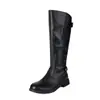 Botas de couro masculinas para comércio exterior transfronteiriço, botas de cavaleiro de outono com salto baixo e cano alto com fivela de tira no calcanhar, botas de equitação, dropshipping AliExpress
