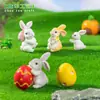 Figura de conejo de Pascua miniatura transfronteriza, perfecta para paisajismo de jardines, decoraciones DIY, adornos colgantes y piezas decorativas pequeñas