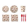 Plato de Papel Desechable Personalizado Tema Floral Grado Alimenticio Plato Redondo Picnic Fiesta Plato para Cena Necesidades Diarias para el Hogar