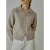 Cárdigan 100% Lana Merceizada, Diseño de Cremallera en Solapa, Chaqueta Antiarrugas para el Trabajo, Nueva Ropa de Punto Casual Otoño e Invierno