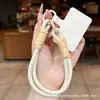 Cordón Corto para Teléfono Móvil Funda de Teléfono Móvil con Clip Cuerda para la Muñeca Estilo Ins Cadena para Teléfono Móvil Tejida a Mano Llavero D