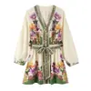 Vestido de Moda Europea Transfronteriza 2026 Nuevo Estilo Cuello en V Lazo en la Cintura Ceñidor de Cintura 1361333 1361330