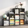 Armario de Almacenamiento Debajo de las Escaleras, Estantería con Puertas, a Prueba de Polvo, Armario de Almacenamiento de Hierro en Rejilla Combinable Libremente, Estantería Simple