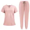 Set de Uniforme de Scrubs Multicolor de Secado Rápido para Lavar a Mano Ropa Cómoda Amigable con la Piel Set de Ropa de Trabajo para Doctor y Enfermera para Hombres y Mujeres