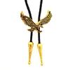 A01B1C12 Colar de Jaqueta Masculino Combinando Garra de Águia Pena Pingente Americano Águia de Bronze Motocicleta Pingente de Motocicleta
