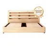Cama Moderna Minimalista de Piel Genuina para Dormitorio Principal, Cama Doble de Alta Gama y Elegante, Lujo Ligero Celebridad de Internet Almacenamiento Pan Cama de Boda
