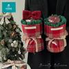 Tela británica de Navidad Cuadros integrados Tela estilo Chanel bolsa de fruta de la paz tela de flores material para manualidades regalo de Nochebuena
