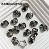 Joyería para uñas de taladro de poste de alta calidad, red social, explosión de destello, cuadrado gordo, taladro de poste, taladro de poste tridimensional, bola, joyería para uñas blanca y rosa