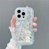 Cachorrinho com Flores Adequado para Apple 17 Fio de Pena Case de Celular Creme Iphone16Promax Desenho Animado 15/14 Personalizado