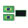 Patche tecido personalizado da bandeira brasileira, distintivo de velcro, distintivo tático de moral, personalização de patche para mochila