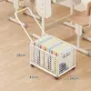 Estante de armazenamento para livros, carrinho móvel para dormitórios estudantis, caixa de armazenamento de livros, perfeito para colocar livros e mochilas embaixo de mesas em salas de aula.