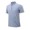 Camisa Polo de Seda de Hielo para Hombre Verano 2026 Nueva Casual Elástica Seda de Hielo Cuello Solapa Camiseta para Hombre Manga Corta Estilo Delgado
