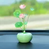 Adornos para coche con forma de tarro de hoja de loto, accesorios para coche, consola central, decoración para coche, combinación de aromaterapia