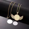 Colar de Transferência Térmica por Foto Sublimação Transfronteiriço Colar Angelical Imprimível Corrente de Clavícula Cheia de Diamantes Amor