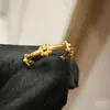 Não Desbota Ouro 24K Real Vintage Novo Estilo Chinês Ouro Brilhante Lustroso Flor de Íris Anel Pulseira Artesanato Requintado de Alta Qualidade