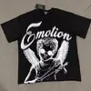 Comércio Exterior Transfronteiriço Atacado Nova Marca Tendência Estilo Americano Camiseta 280g de Manga Curta para Homens e Mulheres com Strass Estampado, Caimento Solto Manga Meia