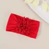 Accesorios para el cabello de niños europeos y americanos, diadema ancha de nailon suave con flor de jacquard tridimensional para bebé, gorro de protección para fontanela infantil