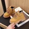 Novas botas Martin infantis, botinhas masculinas, botas de couro retrô estilo britânico para meninas, sapatos de bebê antiderrapantes com sola macia