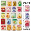 20 Peças de Ímãs de Geladeira Magnéticos Macios Originais com Tema de Lanche, Ímãs Magnéticos Completos Fofos Estilo Q para Decoração de Armário de Arquivo