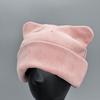 Gorro de Pana con Orejas de Gato para Otoño e Invierno para Mujer, Lindo Gorro sin Visera, Gorro de Pana Engrosado y Cálido para Proteger las Orejas, Dulce