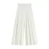 Ropa de mujer: Pantalones de pierna ancha adelgazantes de lino de seda helada para mujer, pantalones de traje de verano de cintura alta ajustados, culottes de algodón y lino sueltos y fluidos