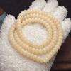 Jade Ecológico Original amarelo-leite Raiz de Bodhi 108 Contas de Abacus tipo barril Contas de Buda Wenwan pulseira enrolada Bodhi macio