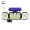 Luz Solar Nova para Jardim Externa Transfronteiriça para Parede Externa de Casa, Iluminação de Parque, Poste de Luz Pequeno, Luz LED com Sensor de Movimento