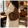 Nuevo bolso de hombro de felpa para otoño e invierno para mujer, bolso versátil de piel sintética de visón de moda para el trabajo, bolso tote versátil de piel suave
