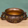 Bol de Tesoro Pixiu con Manchas Doradas de Latón Completo Hongda, Bol de Riqueza con Pátina Retro Estilo Suzhou Adorno de Regalo