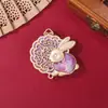 Dinastía Song Brocado Palacio Lunar Conejo de Jade Colgante Accesorios DIY Estilo Antiguo Hanfu Qipao Broche Retro Base para Colgante Venta al por Mayor