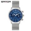 SANDA SANDA 1033 correa de malla multifuncional escala ZSK con calendario negocios casual correa de malla reloj de cuarzo para hombre