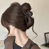Pinza de Garra Grande Color Café Retro Estilo Francés para Mujeres con Cabello Grueso, Pasador con Estampado de Leopardo, Pinza para el Cabello Grande de Alta Gama y Exquisita